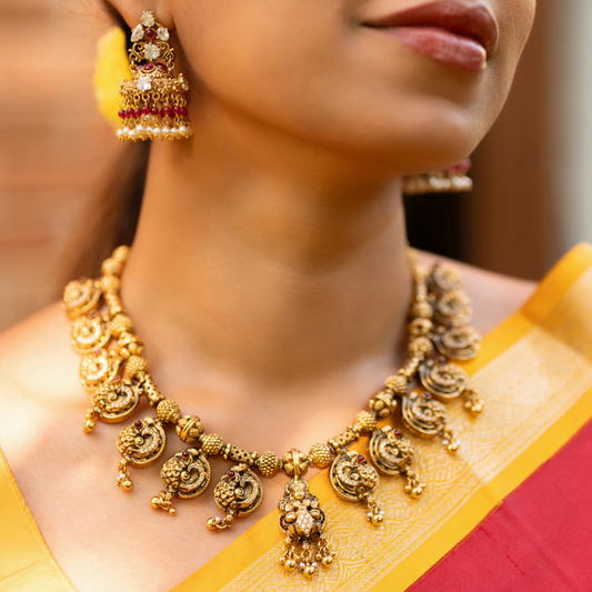 PEACOCK MOTIF NECKLACE -SNEK1049