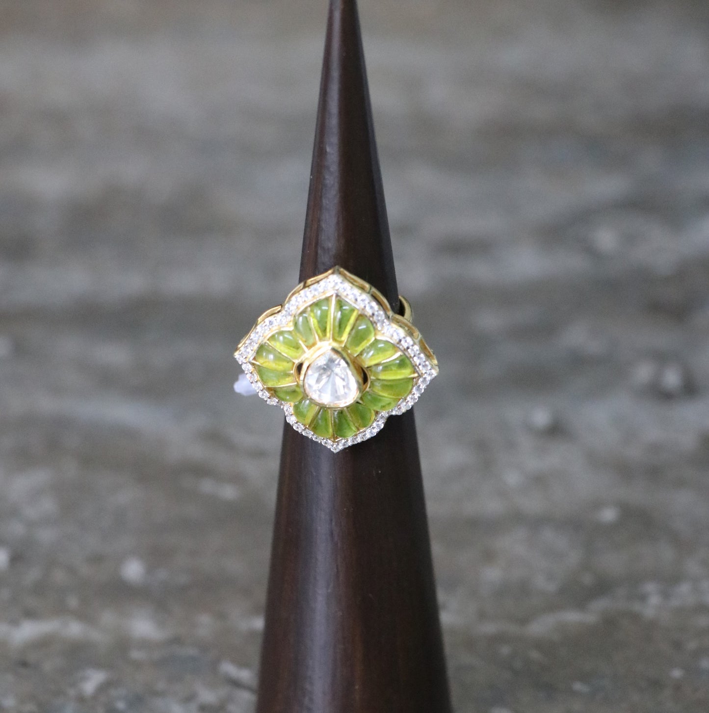 GREEN COCKTAIL RING-RNG1072