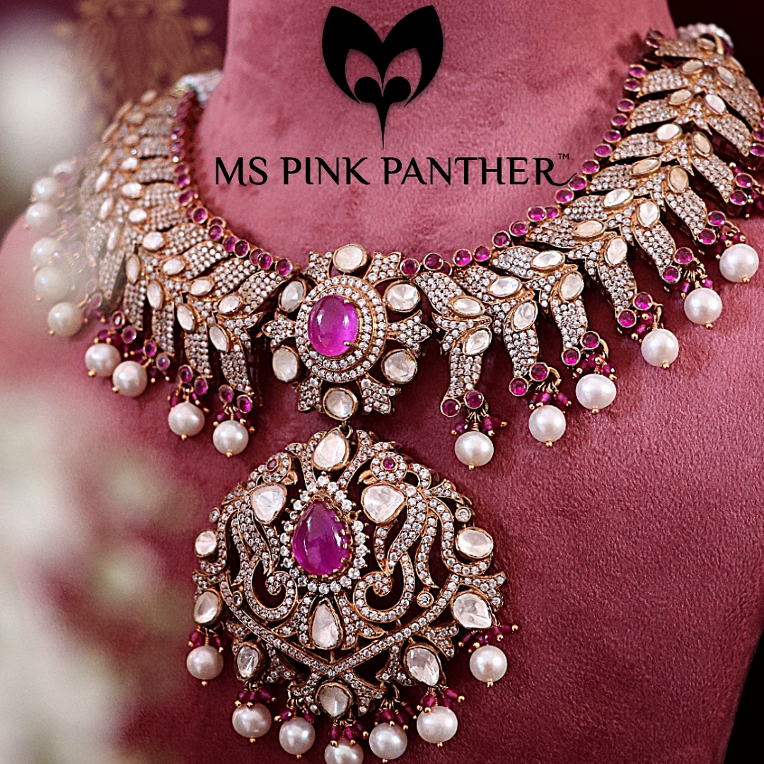 DIAMOND LOOK SHORT NECKLACE-CH1172,ER2417