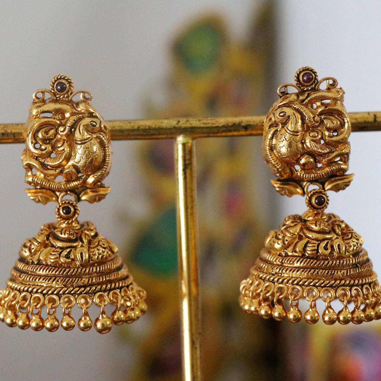 AKANSHA PEACOCK GOLD JHUMKI