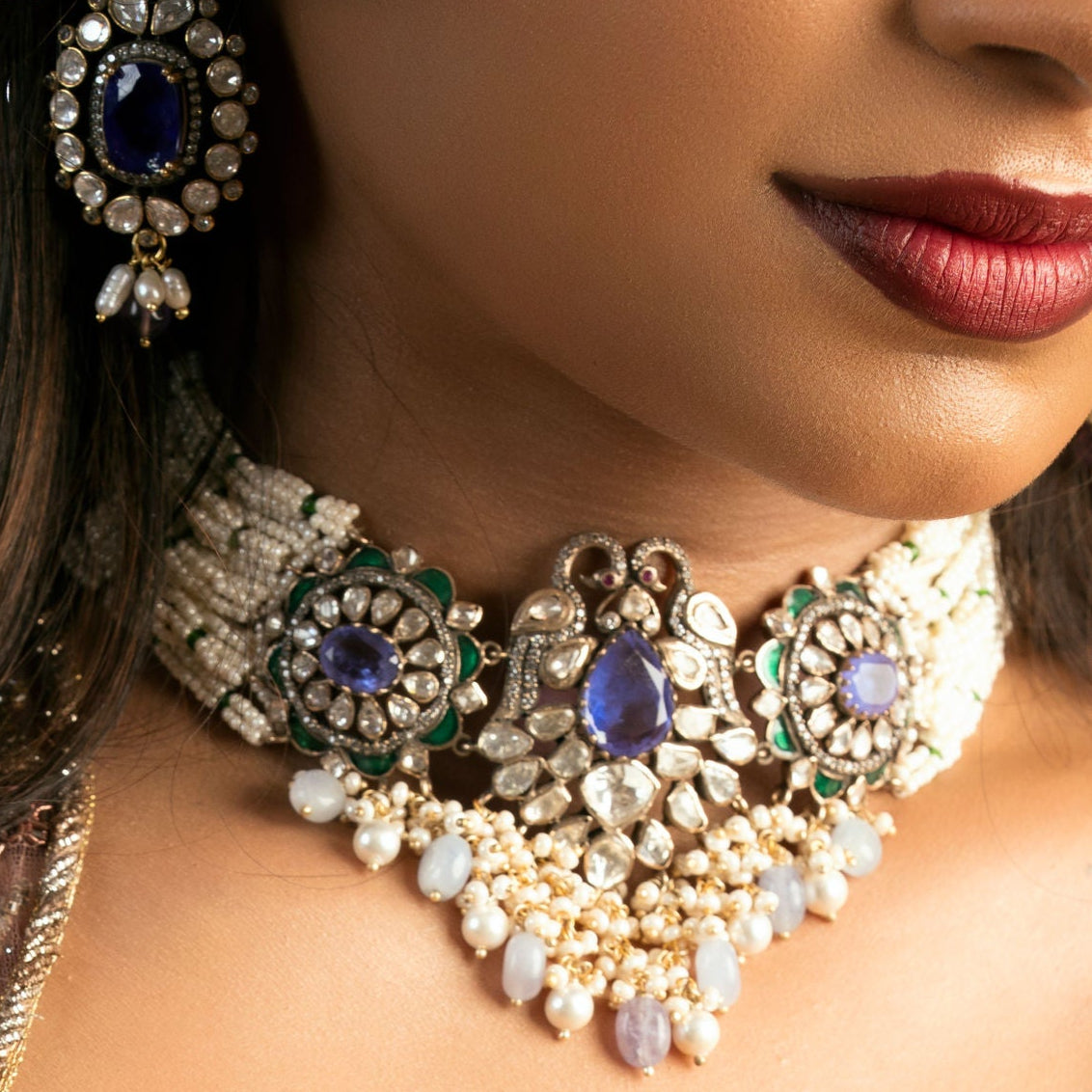 MRITYU CHOKER AND EARINGS-CH1174,CB1163