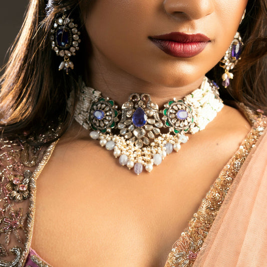 MRITYU CHOKER AND EARINGS-CH1174,CB1163