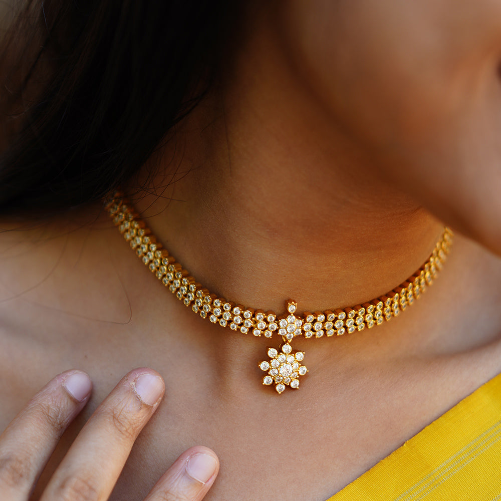 Zircon stone necklace