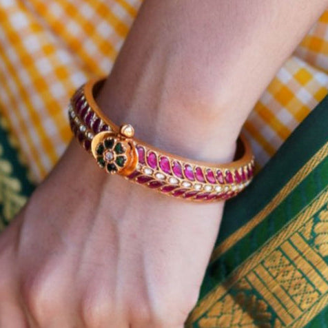 Ruby Kundan bangles