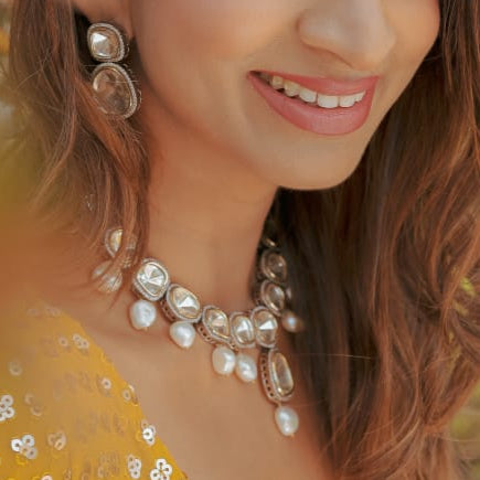 KUNDAN PEARL DROP NECKLACE