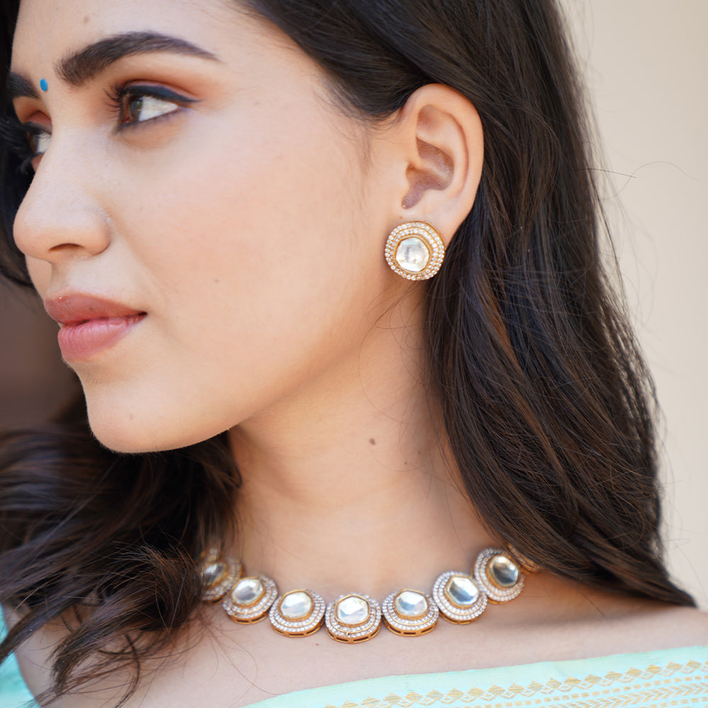 Elegant polki look necklace