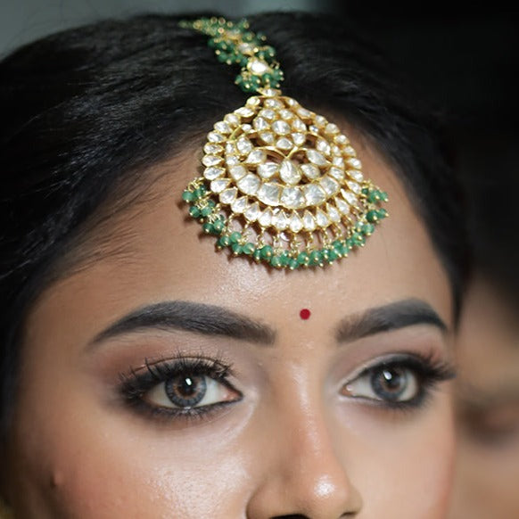 POLKI LOOK GREEN BEAD TIKKA-MT1285