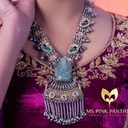 FUSION MID HARRAM WITH CENTER GANESHA IDOL-NEK1284