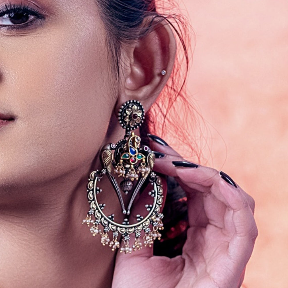 FUSION LOOK SHORT NECKLACE AND EARRINGS-NEK1287,ER1287