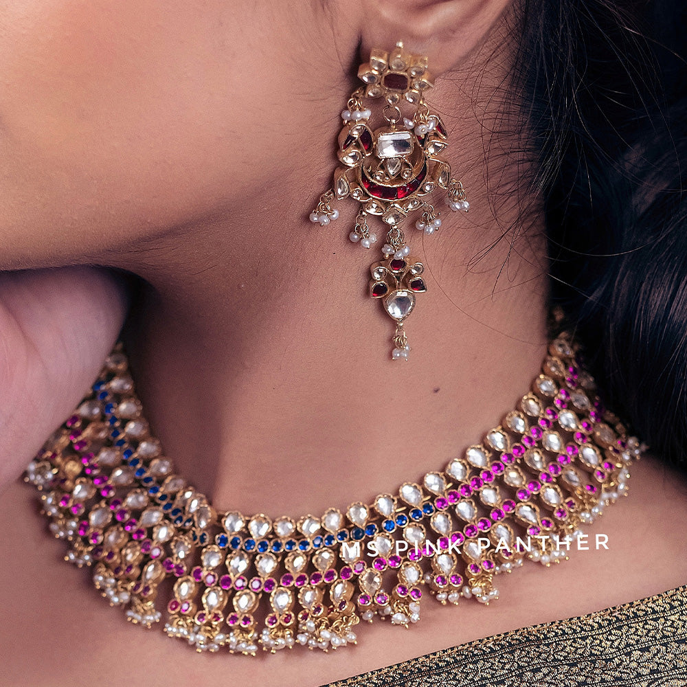 BRIDAL WEAR SHORT NECKLACE-SNEK1013