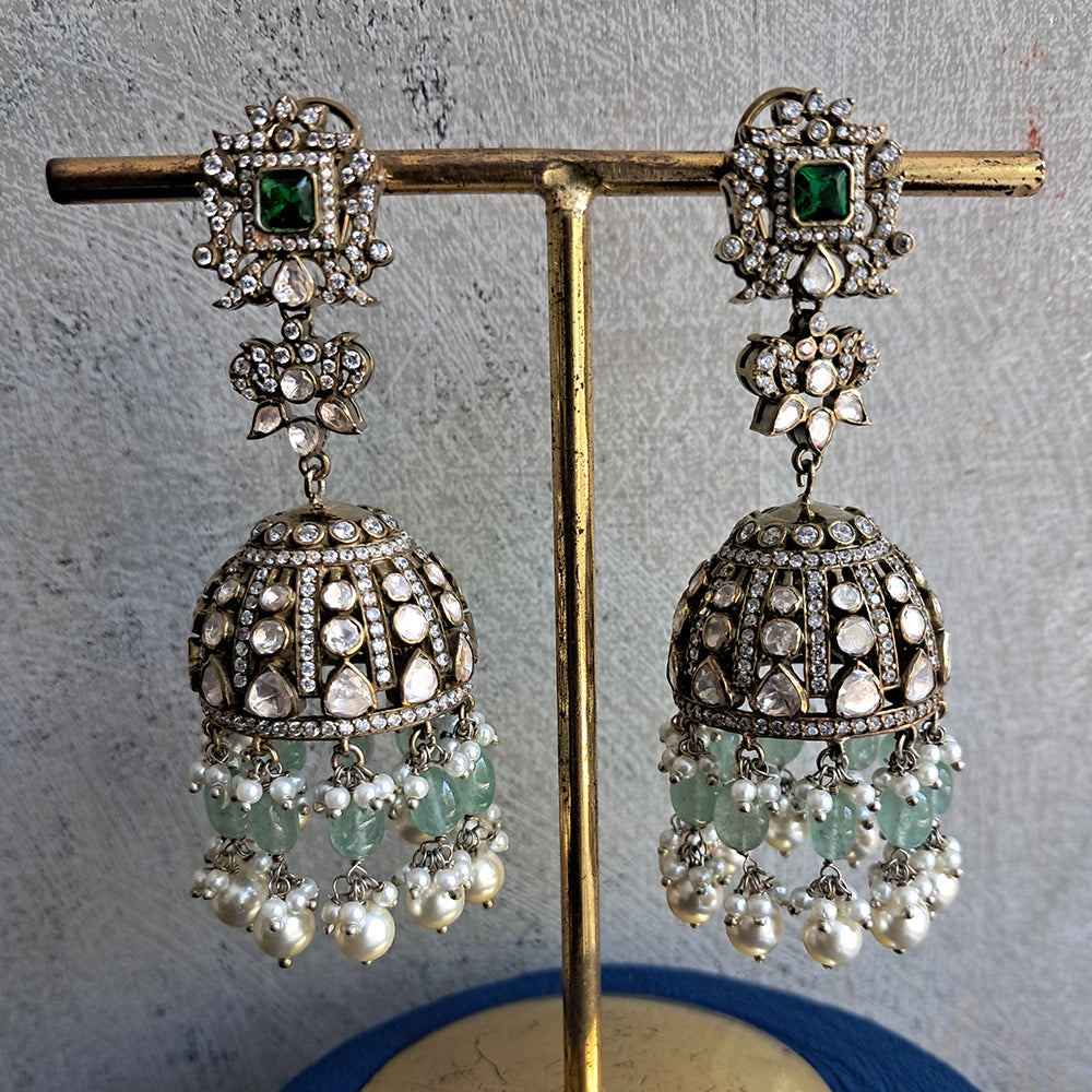 BRIDAL WEAR VICTORIAN POLKI JHUMKIS-JH1431