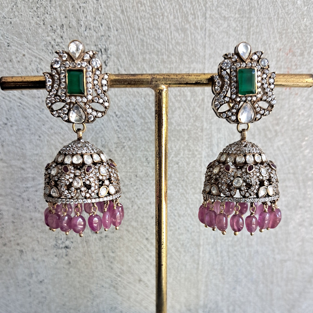 BRIDAL WEAR VICTORIAN POLKI JHUMKIS.
