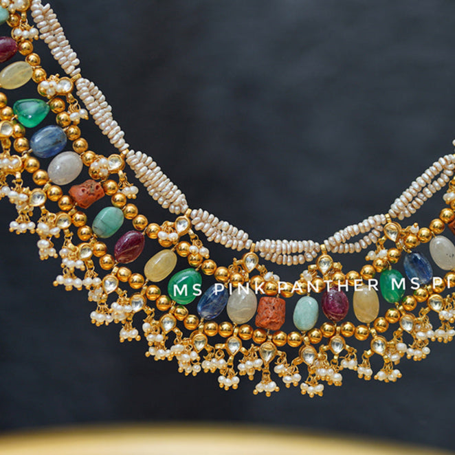 NAVARATHNA BEADS NECKLACE