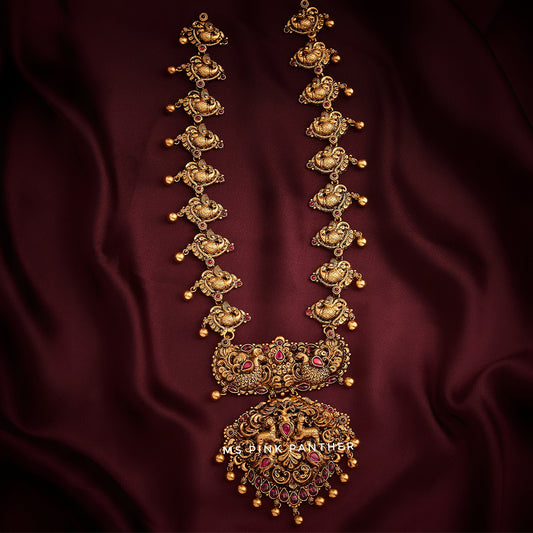 ANTIQUE NAGAS MID HAARAM WITH PEACOCOK MOTIF-NEK1115