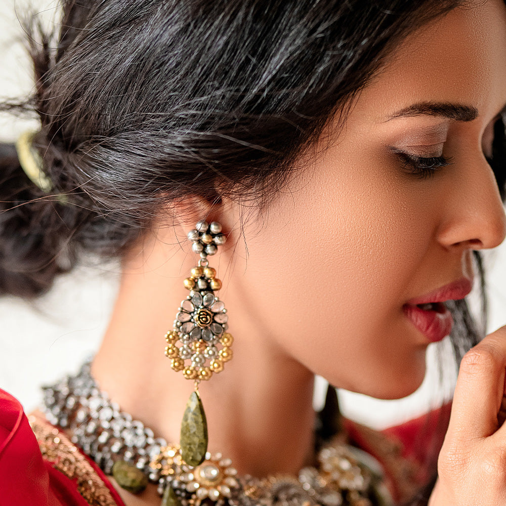 FUSION LOOK PARTY WEAR NECKLACE AND EARRING-NEK1491