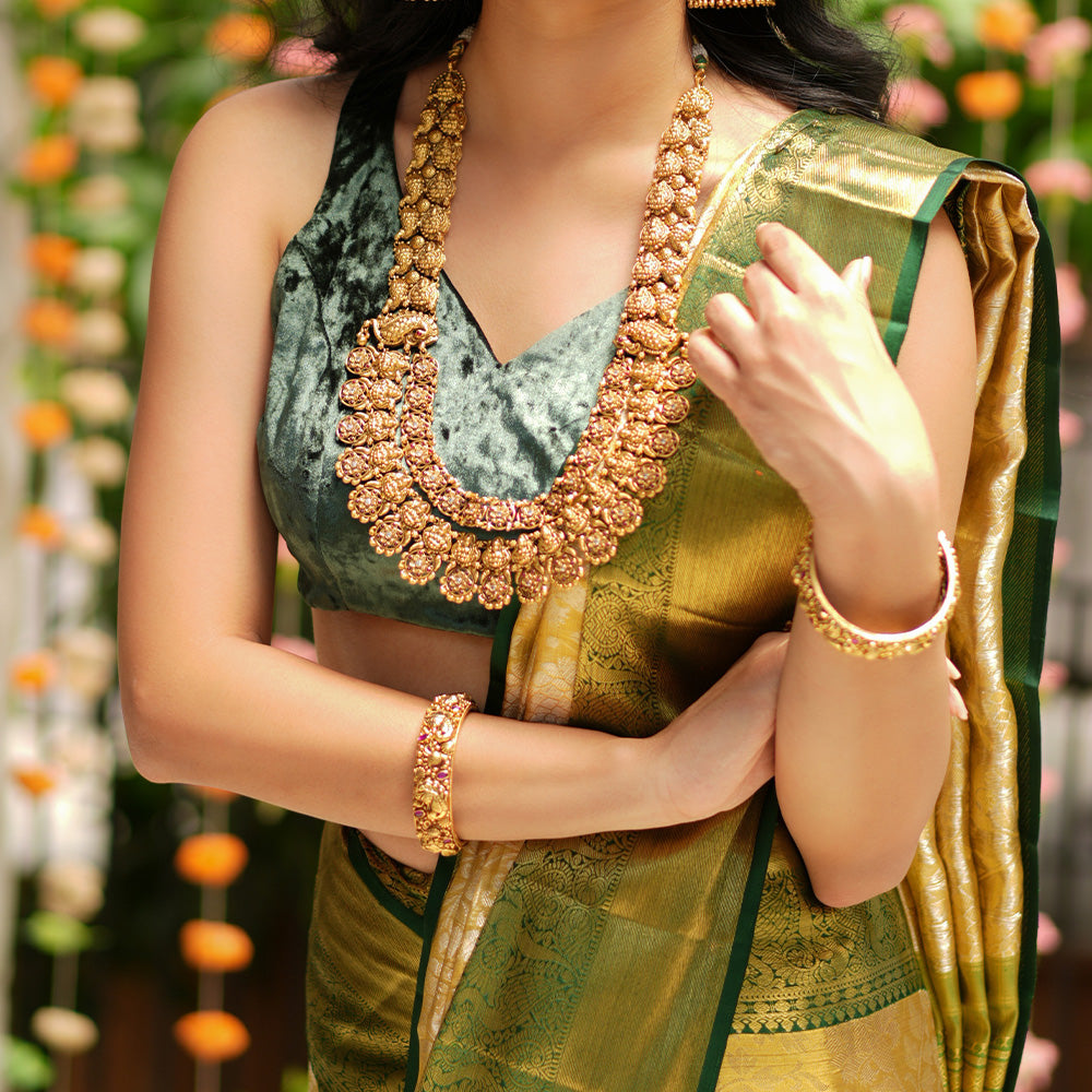 BRIDAL ANTIQUE PLAIN NAGAS DOUBLE LAYERD COIN HARRAM-NEK2019