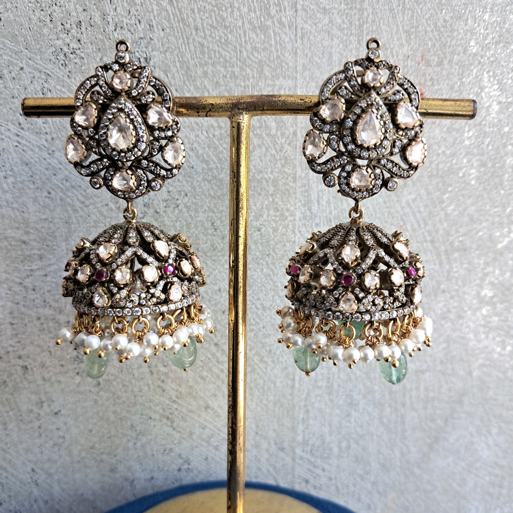 VICTORIAN POLKI JHUMKI.