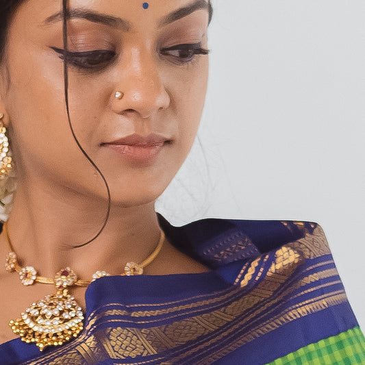 SILVER RUBY ADIGAI WITH ZIRCON SONES.