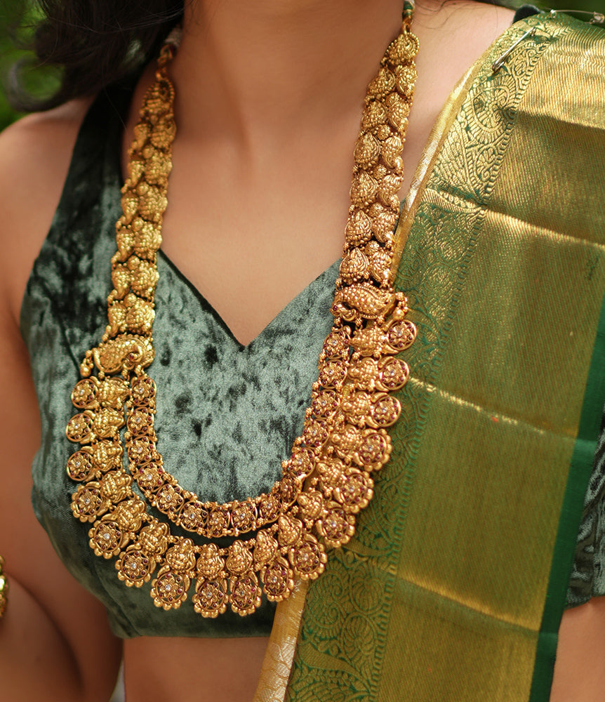 BRIDAL ANTIQUE PLAIN NAGAS DOUBLE LAYERD COIN HARRAM-NEK2019