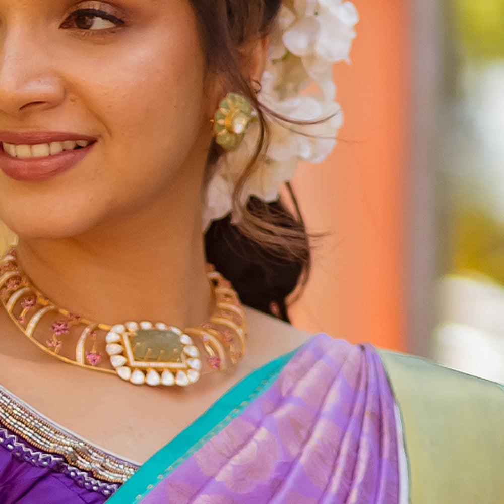 MOISSANTE LOOK NECKLACE AND EARRINGS-NEK1240,ER-1277