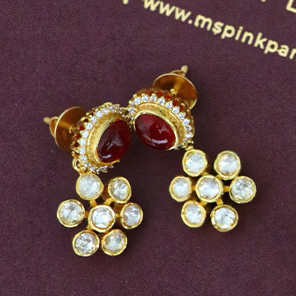 ELEGANT MOISSAINTES AND NAVARATHNA NECKLACE SET-NEK1339,ER1319