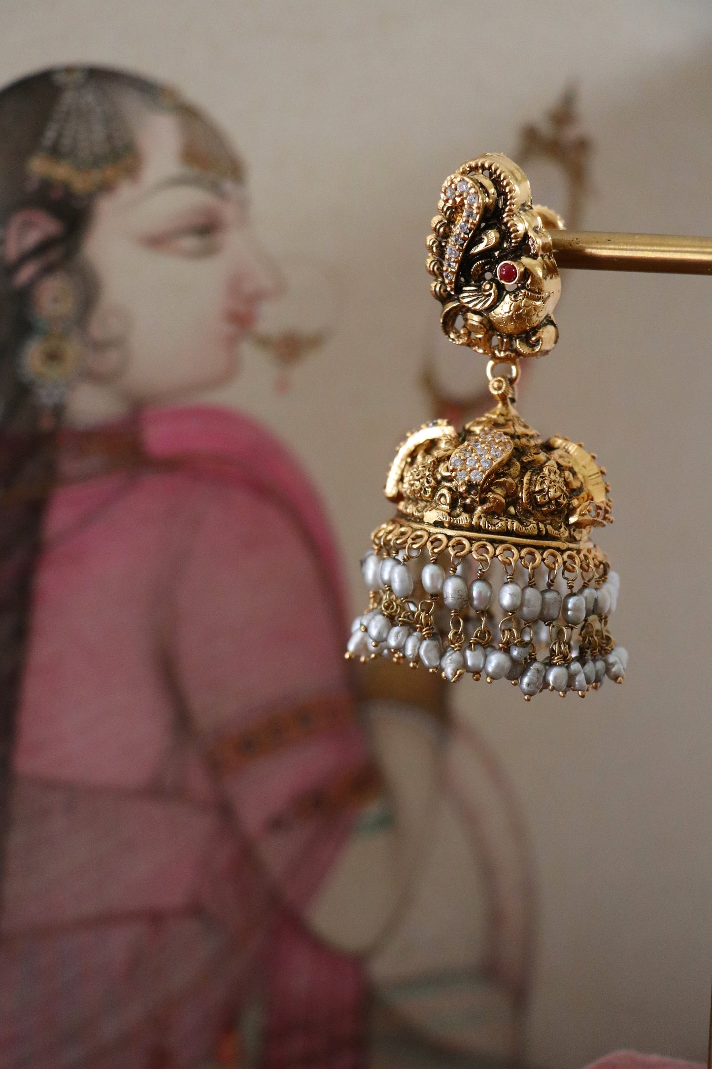 BHUVI PEACOCK PEARL JHUMKI