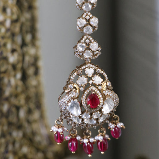 MOISSANITE RUBY TIKKA-MT1295