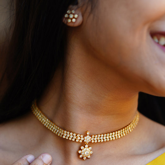 Zircon stone necklace