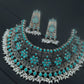 TURQUOISE CHOKER SET-ER1848,CH1068