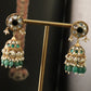 VINI GREEN KUNDAN JHUMKI -JH1398