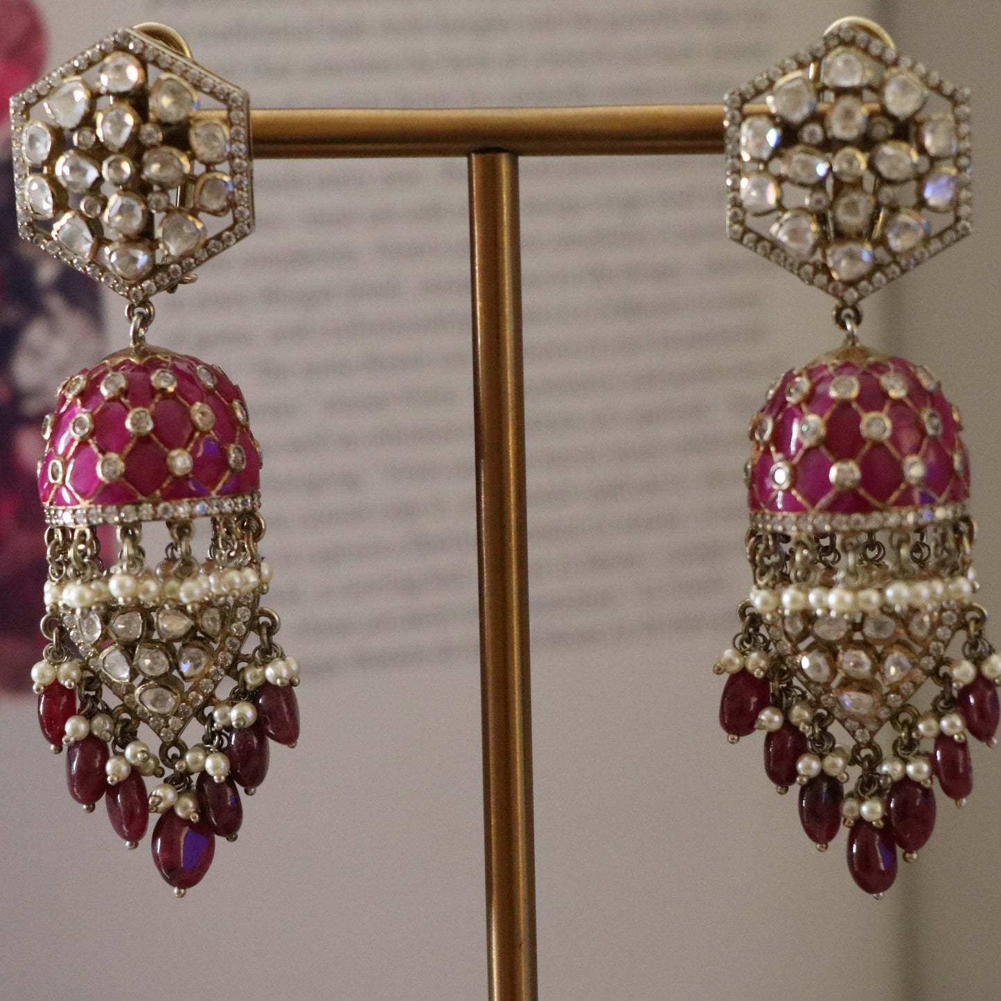 VIVARA VICTORIAN RUBY JHUMKI-ER2476
