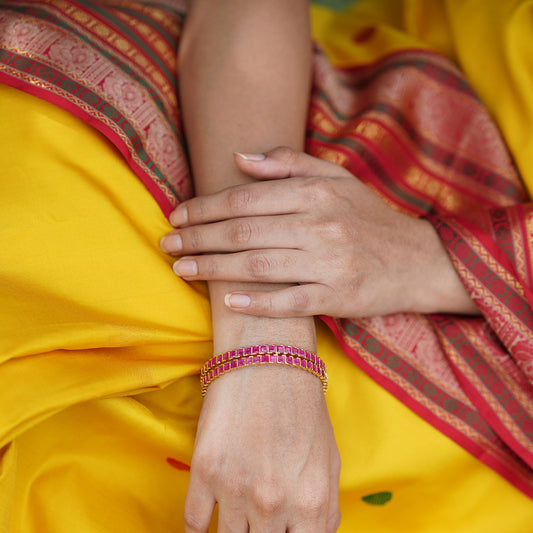 Ruby stone bangles