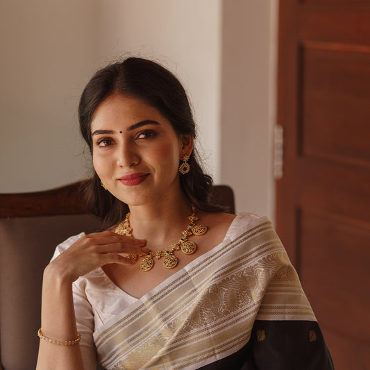 Peacock bottu diamond  look necklace