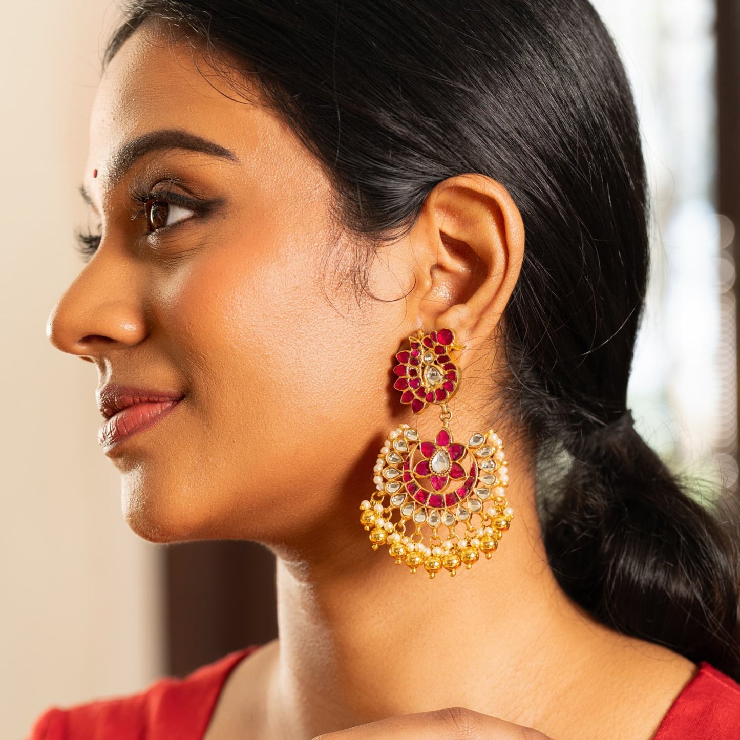 KUNDAN LOOK EARRINGS-CB1014