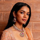 DIAMOND LOOK SHORT NECKLACE-CH1172,ER2417