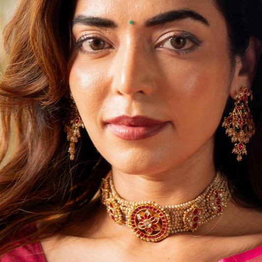 PEARL KUNDAN CHOKER-CH1186