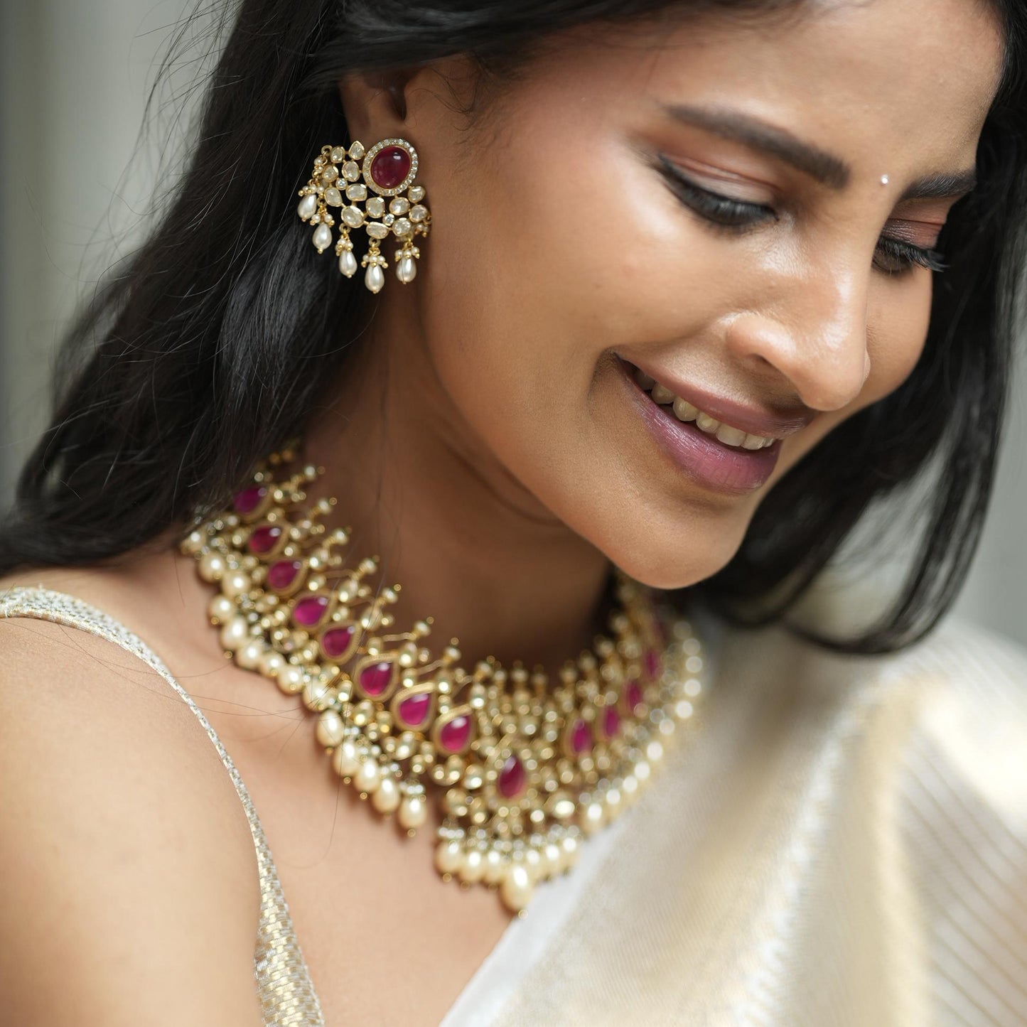 GULMIRA KUNDAN NECKLACE-NEK1119,ER1278 @