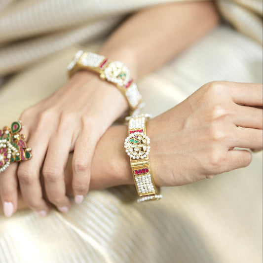PEARL KUNDAN BANGLE- BN1525