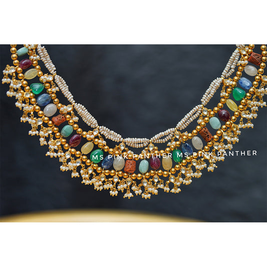 NAVARATHNA BEADS NECKLACE