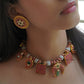 KUNDAN THREAD NECKLACE WITH MANGO AND CHAND MOTIF